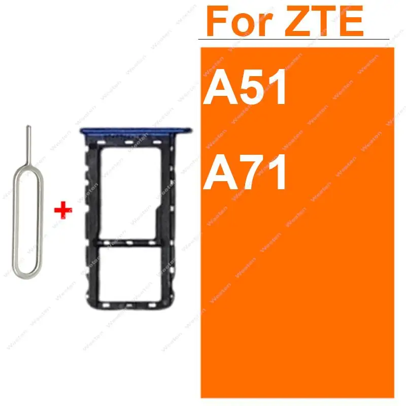 Лоток для SIM-карт для ZTE Blade A51 A71 Держатель лотка для SIM-карт Micro SD Card Reader Запасные Части Изображение 0