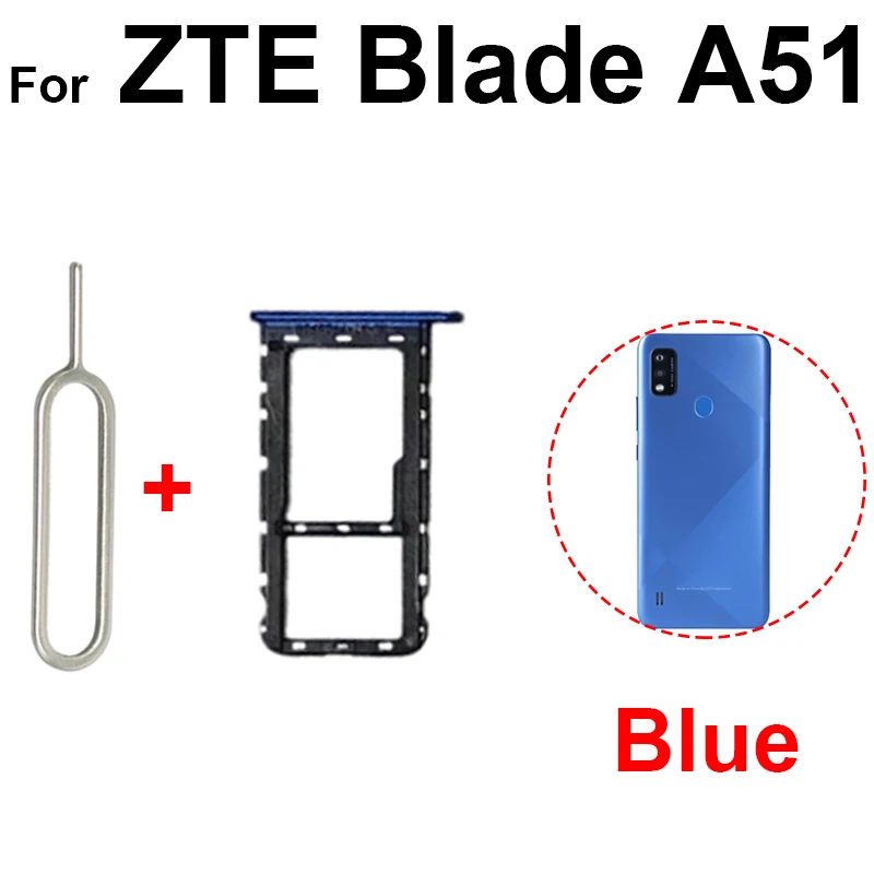 Лоток для SIM-карт для ZTE Blade A51 A71 Держатель лотка для SIM-карт Micro SD Card Reader Запасные Части Изображение 1