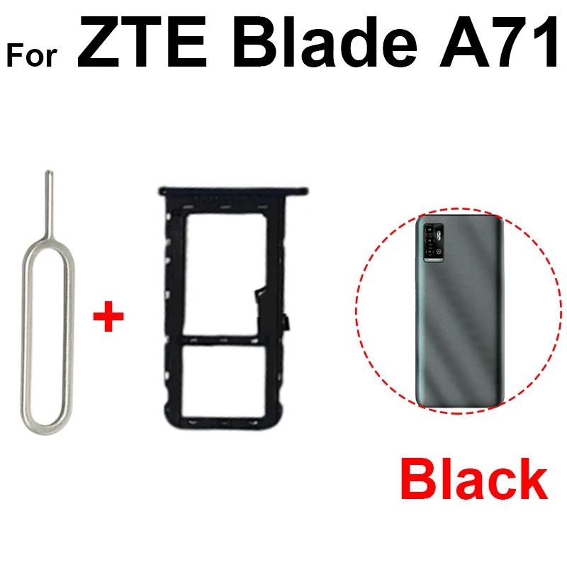 Лоток для SIM-карт для ZTE Blade A51 A71 Держатель лотка для SIM-карт Micro SD Card Reader Запасные Части Изображение 3