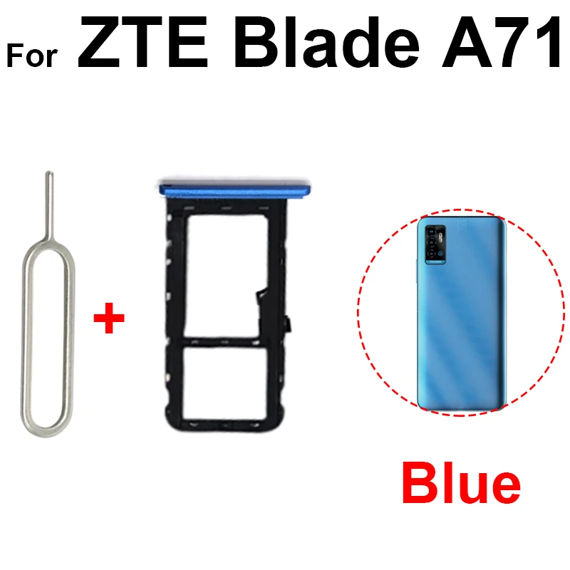 Лоток для SIM-карт для ZTE Blade A51 A71 Держатель лотка для SIM-карт Micro SD Card Reader Запасные Части Изображение 4