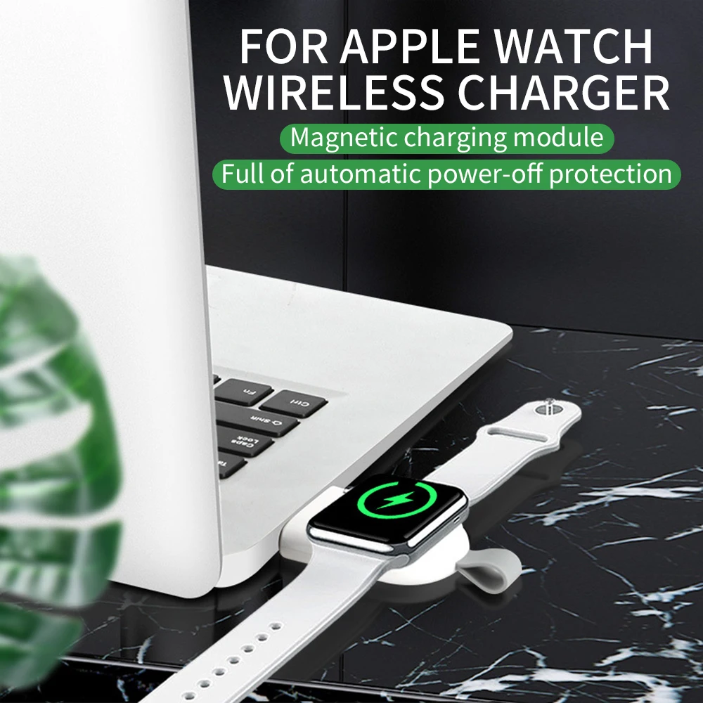 Магнитное маленькое зарядное устройство овальной формы для Apple Watch 6 5 4 3 2 SE Смарт-браслет, индукционная зарядка часов, USB-адаптер для портативного зарядного устройства Изображение 5