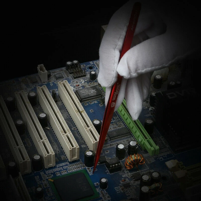 МЕХАНИЧЕСКИЙ прочный пинцет SMD промышленного класса для ремонта телефона, компьютера, Разборный антимагнитный Черный Синий Золотой Красный Изображение 0