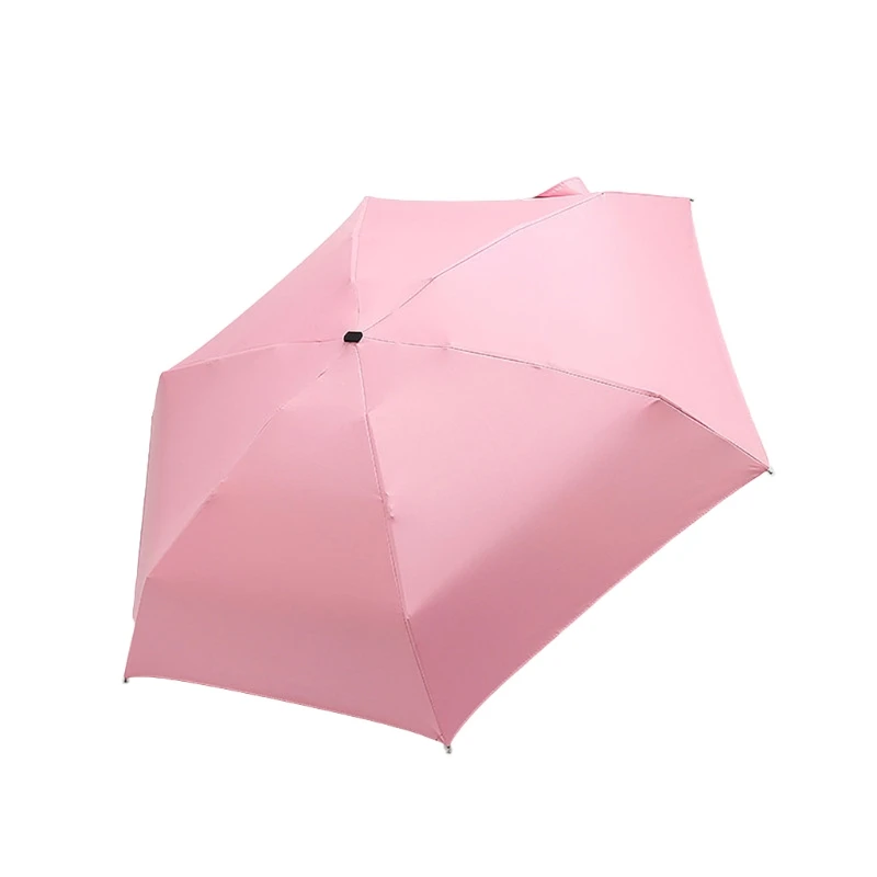 Мини-карманный зонт Компактная конструкция для путешествий Защита от ультрафиолета для зонтов от солнца и дождя 5 T21C Изображение 3