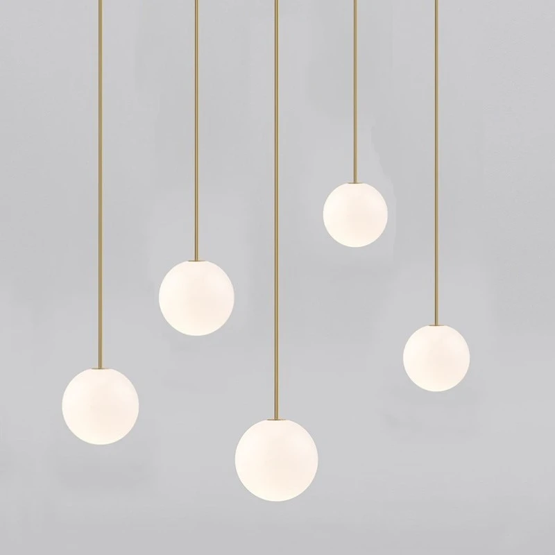 Минимализм Подвесные светильники подвесная лампа Простые современные светодиодные лампы для гостиной Стеклянный шар абажур кухонный светильник для внутреннего освещения Изображение 0