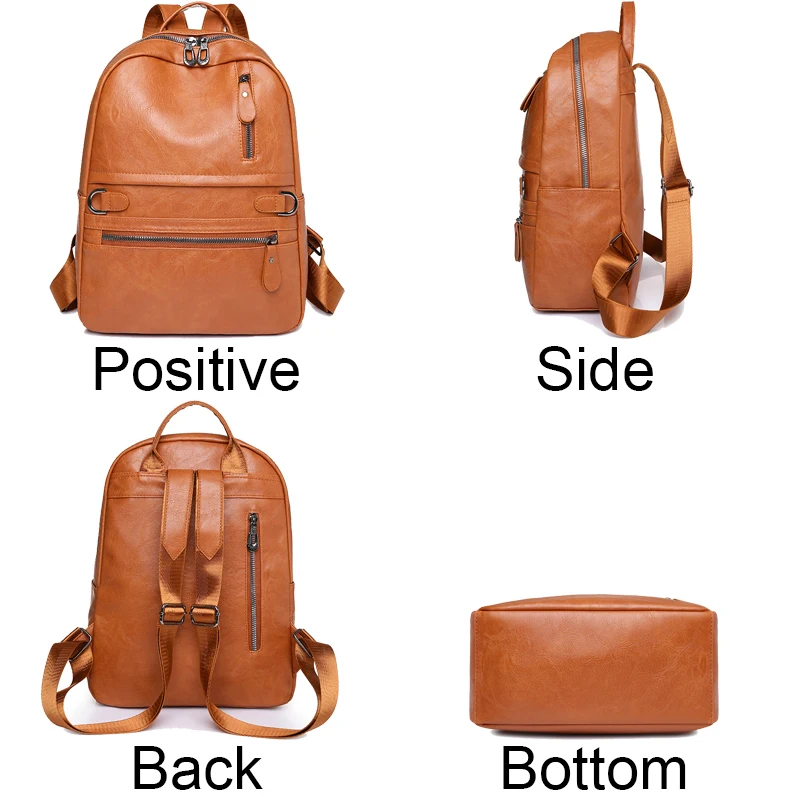 Многофункциональная женская сумка, Модный противоугонный рюкзак для путешествий, высококачественная школьная сумка из мягкой кожи, повседневные сумки через плечо из Лайдса Изображение 2