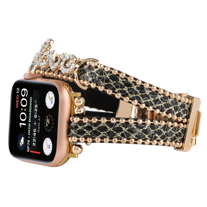 Модный Роскошный Ремешок Для часов LOVE Pearl Jewelry Для Apple iwatch S8 Ultra S7 S6 5 4 3 2 SE Сменный Ремешок Для Часов 38 мм 45 мм 49 мм Изображение 5