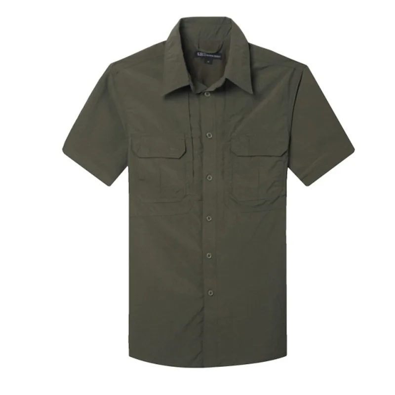 Мужская военная быстросохнущая рубашка, уличная Водонепроницаемая солнцезащитная тактическая рубашка с длинными рукавами, Летняя пляжная повседневная модная рубашка, мужская Изображение 1