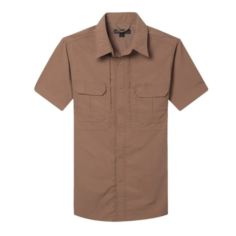 Мужская военная быстросохнущая рубашка, уличная Водонепроницаемая солнцезащитная тактическая рубашка с длинными рукавами, Летняя пляжная повседневная модная рубашка, мужская Изображение 3