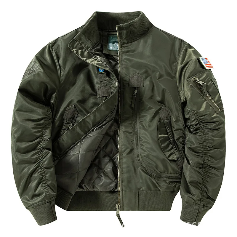 Мужская зимняя куртка-бомбер, мужская уличная утепленная бейсбольная куртка с несколькими карманами, военная водонепроницаемая тактическая верхняя одежда пилота США Изображение 1