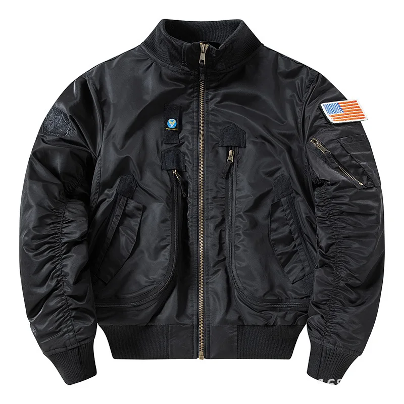 Мужская зимняя куртка-бомбер, мужская уличная утепленная бейсбольная куртка с несколькими карманами, военная водонепроницаемая тактическая верхняя одежда пилота США Изображение 3