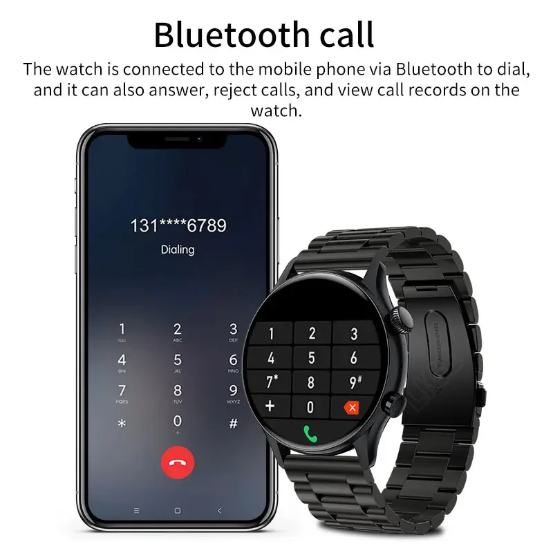 Мужские смарт-часы LIGE Bluetooth Call Amoled Экран Доступ к NFC AI Голосовой монитор сердечного ритма часы Фитнес-трекер Smartwatch Изображение 1