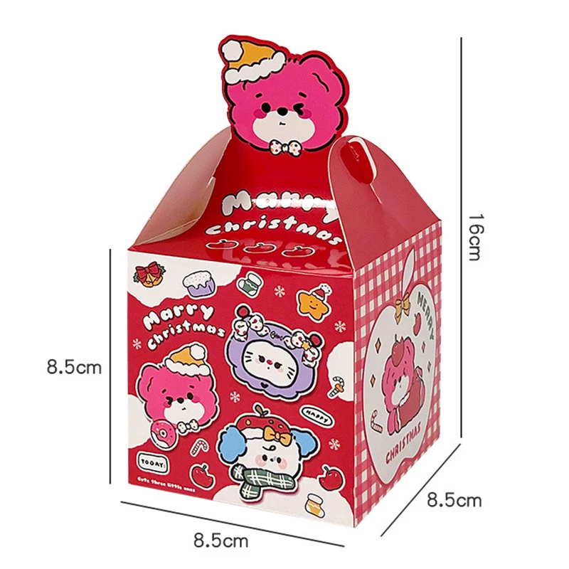 Мультяшная Подарочная Коробка Для Рождественской Вечеринки Портативная Бумажная Коробка Для Рождественского Подарка Для Печенья, Конфет Apple Merry Christmas Packaging Supplies Изображение 5