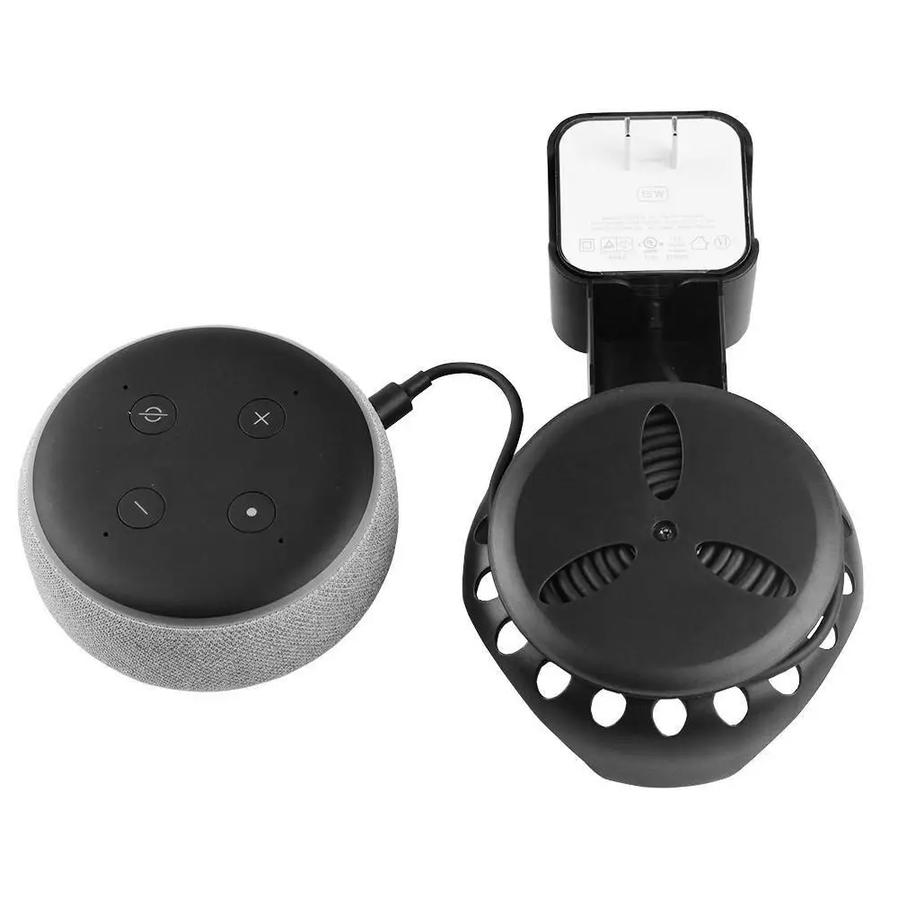 Настенный держатель-Подставка для Экономии места для Динамика Echo Dot 3 Встроенный Кабель Аудио Кронштейн Розетка Вешалка Стеллаж Кейс Вилка Спальня Изображение 2