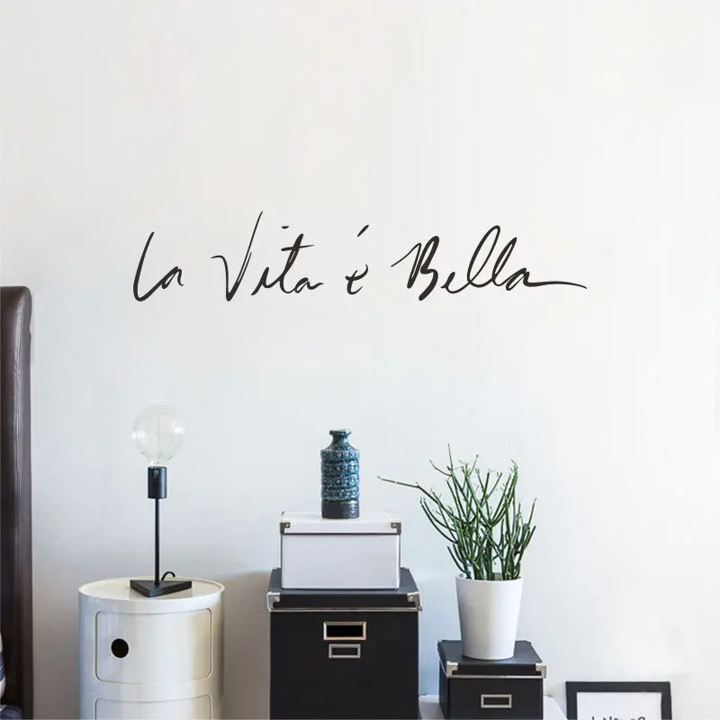 Новые итальянские наклейки на стену с притчей во языцех, Винтажные Наклейки LIFE IS SO BEAUTIFUL Для гостиной, косметического зеркала, домашнего декора стен Изображение 5