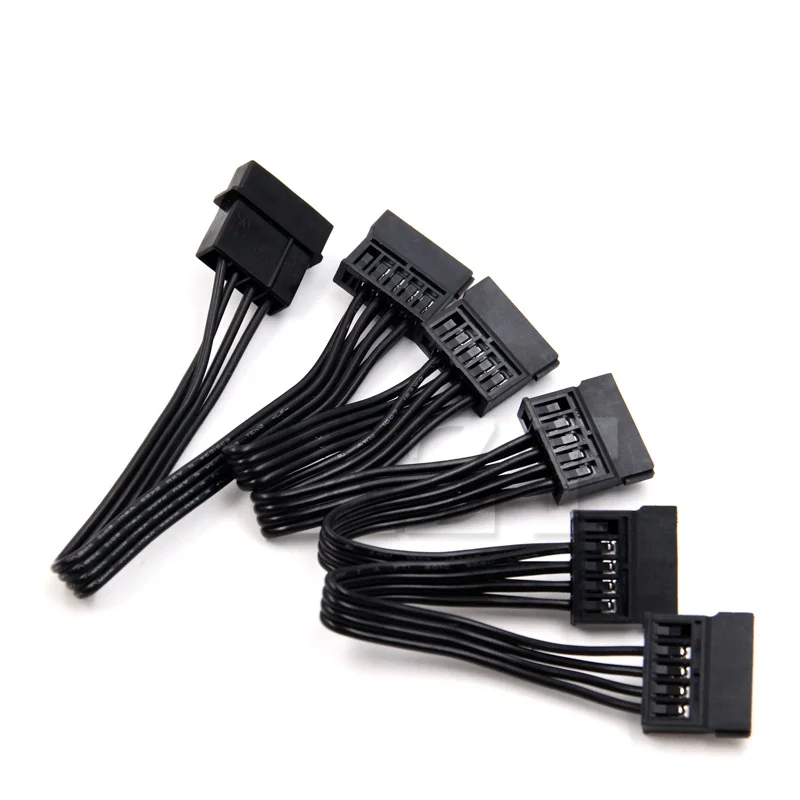 Новый 4-контактный IDE Molex-5-портовый 15-контактный кабель питания SATA, провод питания 18AWG для жесткого диска HDD SSD PC Server DIY Изображение 4