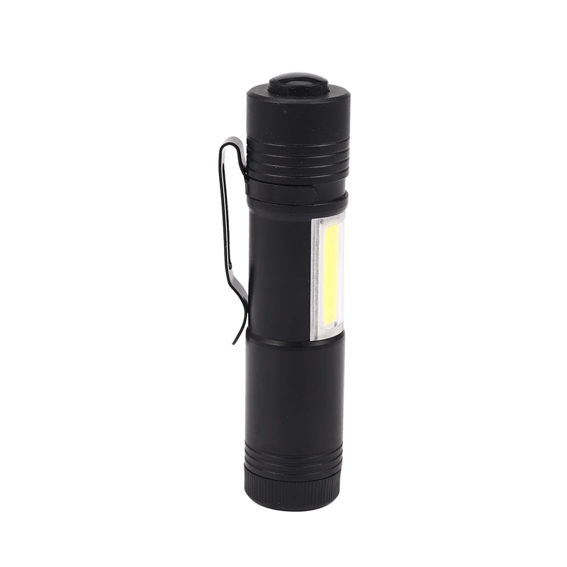 Новый Мини Портативный Алюминиевый Q5 Светодиодный Фонарик XPE & COB Work Light Lanterna Мощная Ручка-Факел Лампа 4 Режима Использования 14500 Или AA Изображение 4