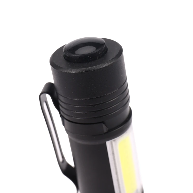 Новый Мини Портативный Алюминиевый Q5 Светодиодный Фонарик XPE & COB Work Light Lanterna Мощная Ручка-Факел Лампа 4 Режима Использования 14500 Или AA Изображение 5