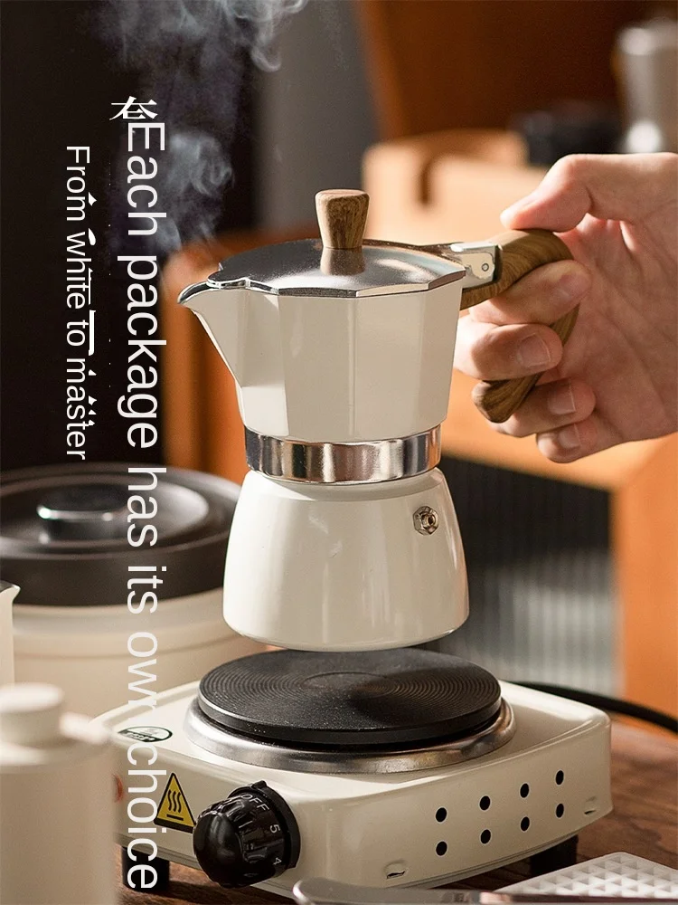 Оптовая продажа moka pot set домашний эспрессо портативный открытый кемпинг кофемолка для измельчения кофейник для ручного заваривания Изображение 2