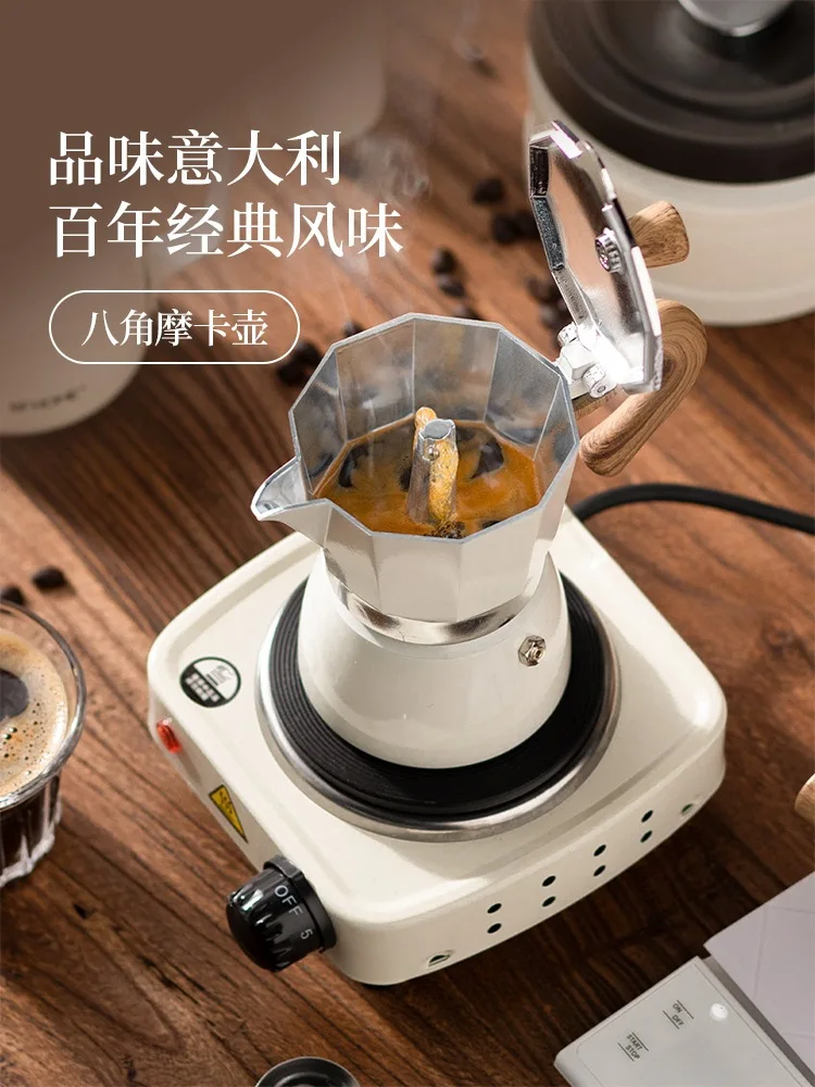 Оптовая продажа moka pot set домашний эспрессо портативный открытый кемпинг кофемолка для измельчения кофейник для ручного заваривания Изображение 3
