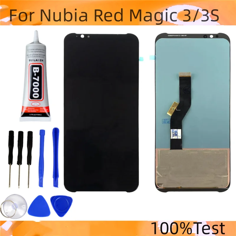Оригинал для ZTE Nubia Red Magic 3 ЖК-дисплей С Сенсорным Экраном и Цифровым Преобразователем В Сборе Для Nubia Red Magic 3S LCD NX629J_V1S Дисплей Изображение 0