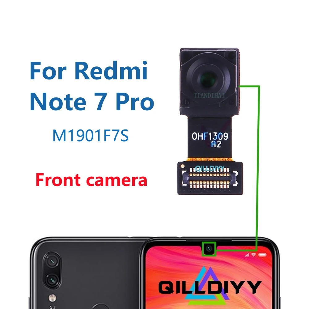 Оригинальная Маленькая Фронтальная Камера Для Xiaomi Redmi Note 7 Pro Note7pro Основной Большой Модуль Задней камеры Замена Гибкого Кабеля Изображение 1