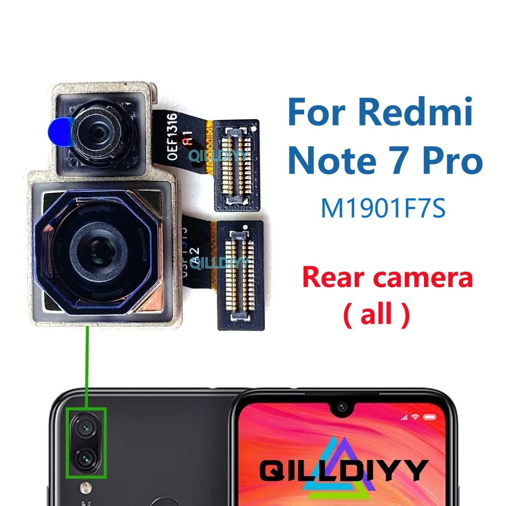 Оригинальная Маленькая Фронтальная Камера Для Xiaomi Redmi Note 7 Pro Note7pro Основной Большой Модуль Задней камеры Замена Гибкого Кабеля Изображение 2