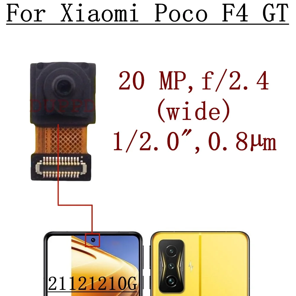 Оригинальная Фронтальная Камера Заднего Вида Для Xiaomi Poco F4 GT 21121210G Фронтальная Селфи Задняя Основная Широкоугольная Макро Камера Гибкий Кабель Изображение 2
