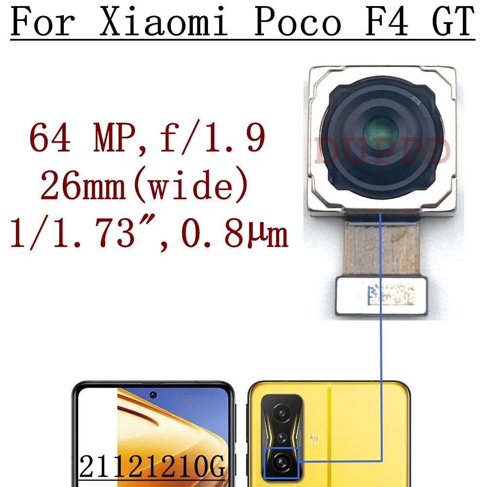 Оригинальная Фронтальная Камера Заднего Вида Для Xiaomi Poco F4 GT 21121210G Фронтальная Селфи Задняя Основная Широкоугольная Макро Камера Гибкий Кабель Изображение 3