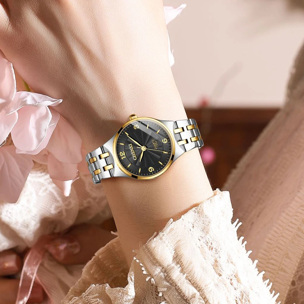 Оригинальный бренд CHENXI, мужские женские часы, повседневные мужские кварцевые часы из нержавеющей стали, деловые Водонепроницаемые мужские аналоговые наручные часы Изображение 4