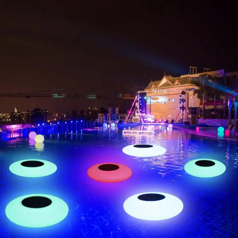 Открытый Плавающий Солнечный Подводный светильник RGB, Сменный Бассейн, пруд, вечеринка, Солнечный Плавающий ночник Изображение 3
