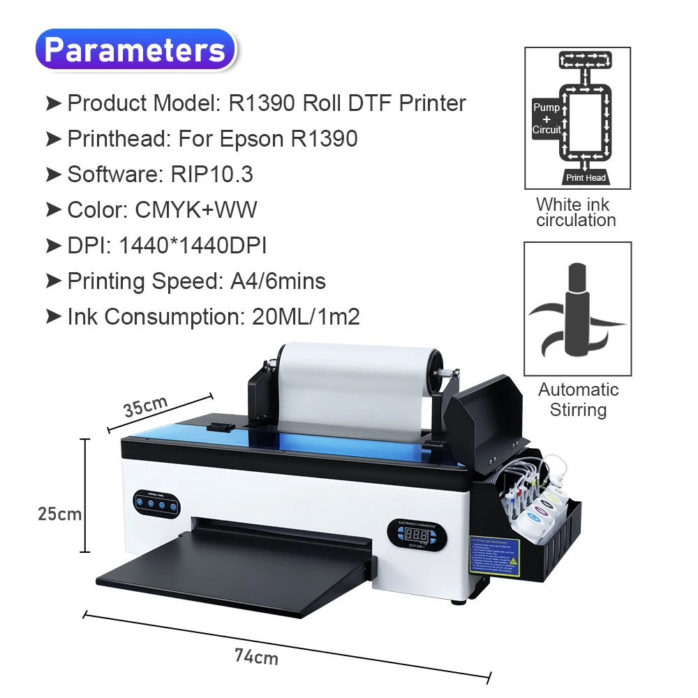 Печатная машина R1390 DTF impresora dtf a3 Непосредственно Для переноса тепла на Пленку Принтер для одежды ткань a3 печатная машина dtf Изображение 3