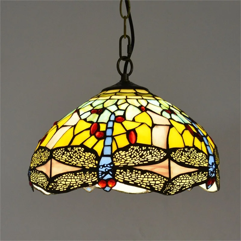 Подвесной светильник TEMOU Tiffany Светодиодная лампа Современные креативные светильники для украшения домашней столовой Изображение 2