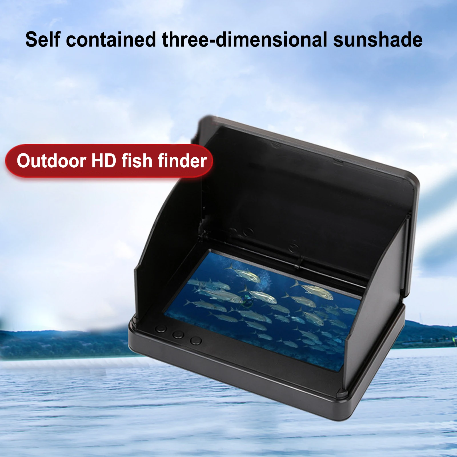 Подводный эхолот Визуальный HD датчик температуры и глубины Fish Finder HD монитор ночного видения Изображение 2