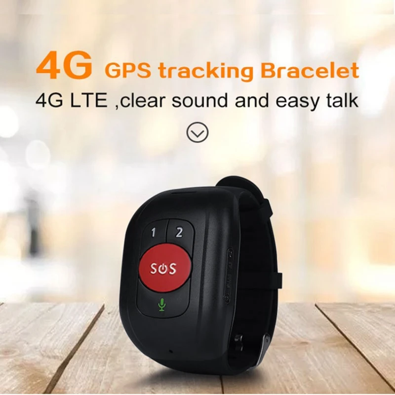 Пожилые люди 4G SOS Часы Браслет с GPS Отслеживанием Браслет Аварийная Сигнализация GPS Отслеживание сердечного ритма Монитор артериального давления Изображение 1