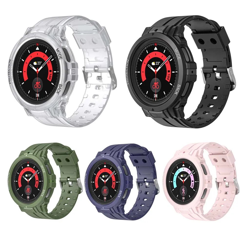 Прочный бронированный Ремешок для часов Samsung Galaxy Watch 4 Watch 5 5 Pro с защитным чехлом 40 мм 44 мм 45 мм (без экрана) Изображение 0