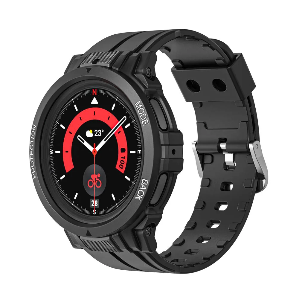 Прочный бронированный Ремешок для часов Samsung Galaxy Watch 4 Watch 5 5 Pro с защитным чехлом 40 мм 44 мм 45 мм (без экрана) Изображение 2