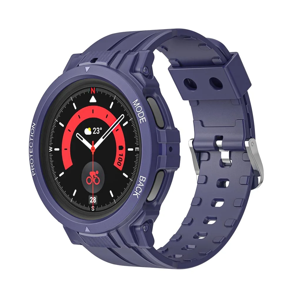 Прочный бронированный Ремешок для часов Samsung Galaxy Watch 4 Watch 5 5 Pro с защитным чехлом 40 мм 44 мм 45 мм (без экрана) Изображение 3