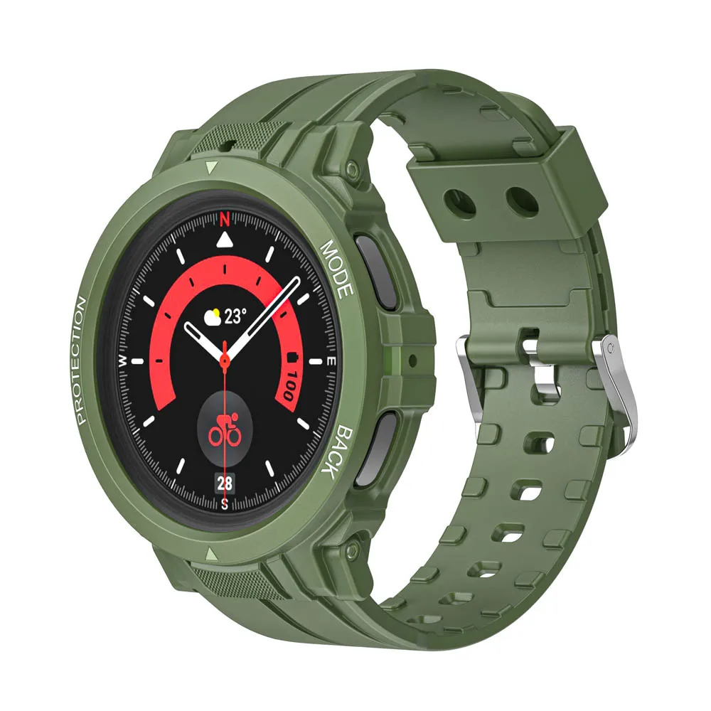 Прочный бронированный Ремешок для часов Samsung Galaxy Watch 4 Watch 5 5 Pro с защитным чехлом 40 мм 44 мм 45 мм (без экрана) Изображение 4
