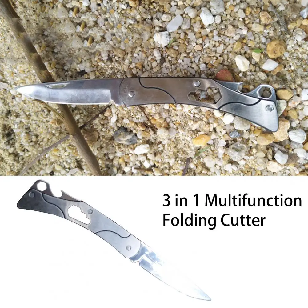 Прочный карманный нож с функцией гаечного ключа, нескользящий складной нож С отверстием для подвешивания, складной нож Изображение 5