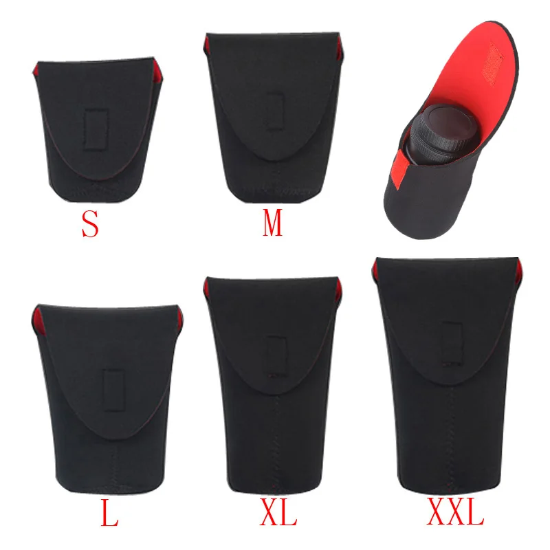 Размеры S, M, L, XL, XXL, неопреновый водонепроницаемый мягкий чехол для объектива камеры, размер сумки Изображение 0