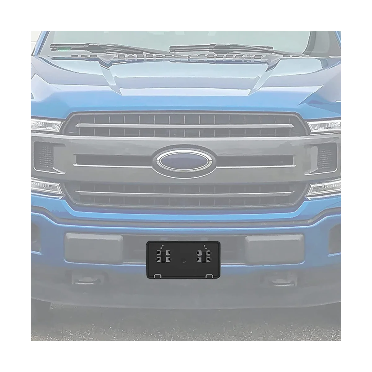 Рамка крышки держателя кронштейна номерного знака переднего бампера JL3Z-17A385-BA для Ford F150 2018 2019 2020 Аксессуары, черный Изображение 2