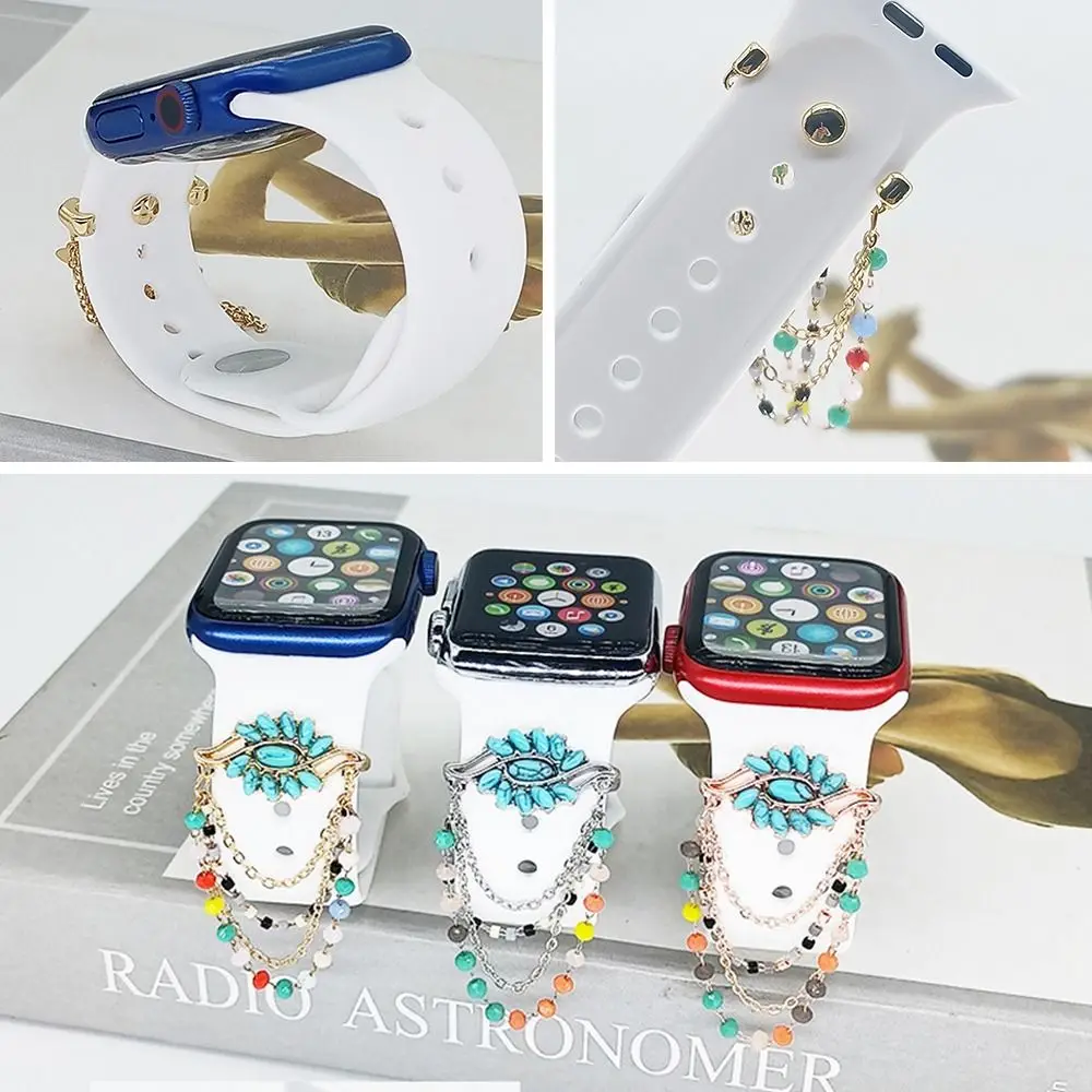 Ремешок для Часов Декоративные Подвески Для Apple Watch Band Силиконовый Браслет Металлическая Ножка Декоративные Гвозди Для Спортивного Ремешка Iwatch Изображение 0