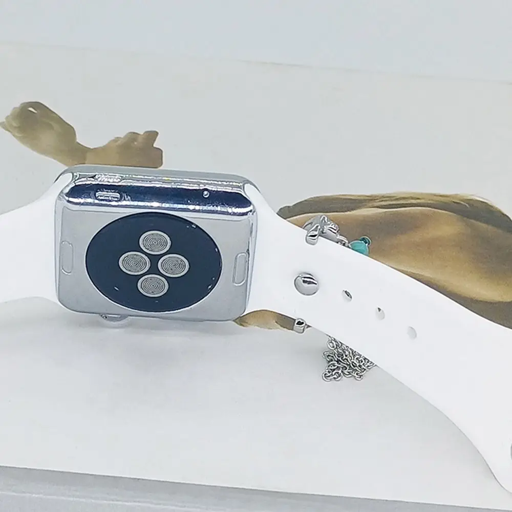 Ремешок для Часов Декоративные Подвески Для Apple Watch Band Силиконовый Браслет Металлическая Ножка Декоративные Гвозди Для Спортивного Ремешка Iwatch Изображение 2