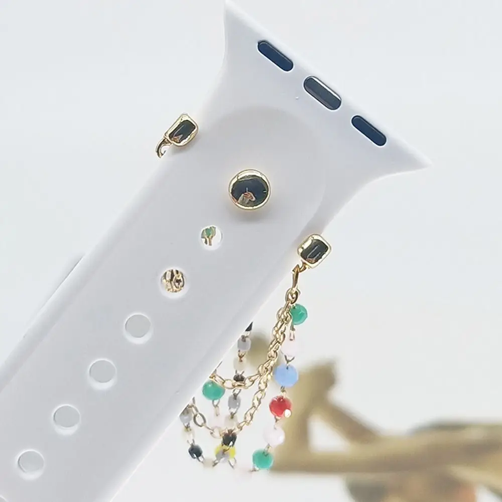 Ремешок для Часов Декоративные Подвески Для Apple Watch Band Силиконовый Браслет Металлическая Ножка Декоративные Гвозди Для Спортивного Ремешка Iwatch Изображение 3