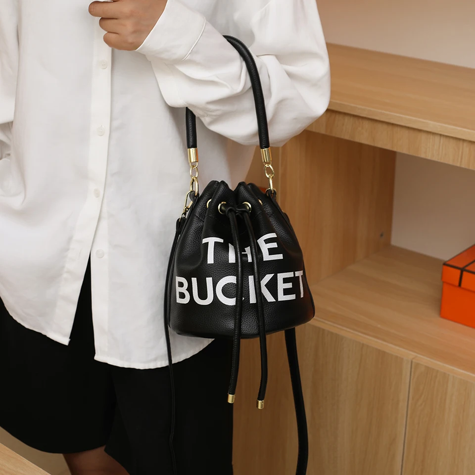 Роскошная дизайнерская сумка-ведро и кошелек Женская сумка через плечо 2023, новая модная сумка-мессенджер из мягкой кожи Изображение 2
