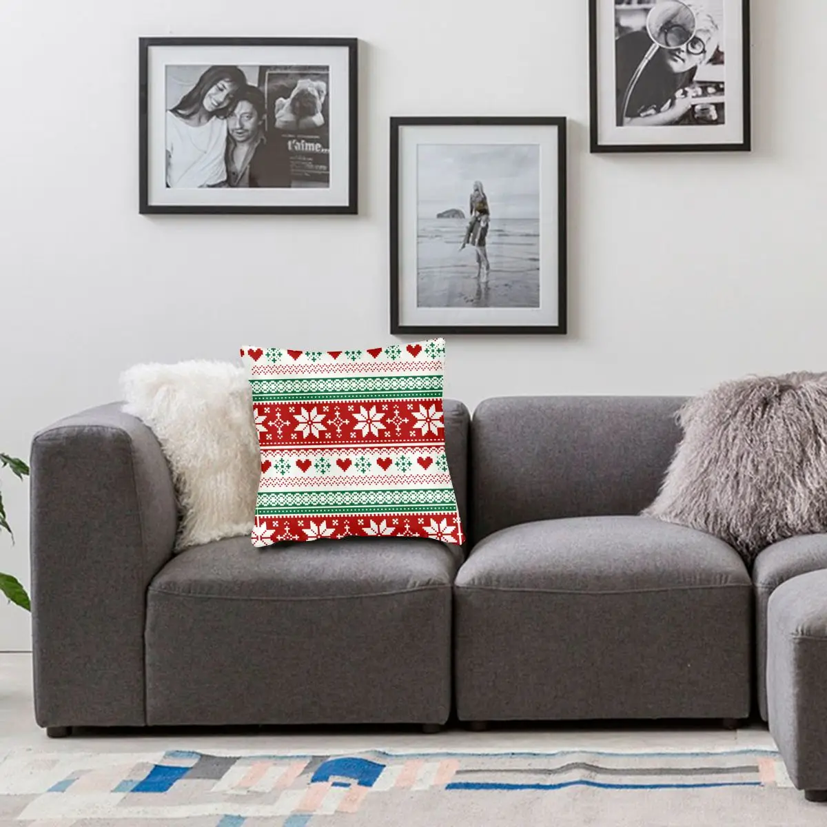 С Рождеством, Санта-Клаус, Наволочка с двусторонней печатью, Тканевый чехол для подушки, подарочный чехол для подушки, домашний чехол 45x45 см Изображение 1