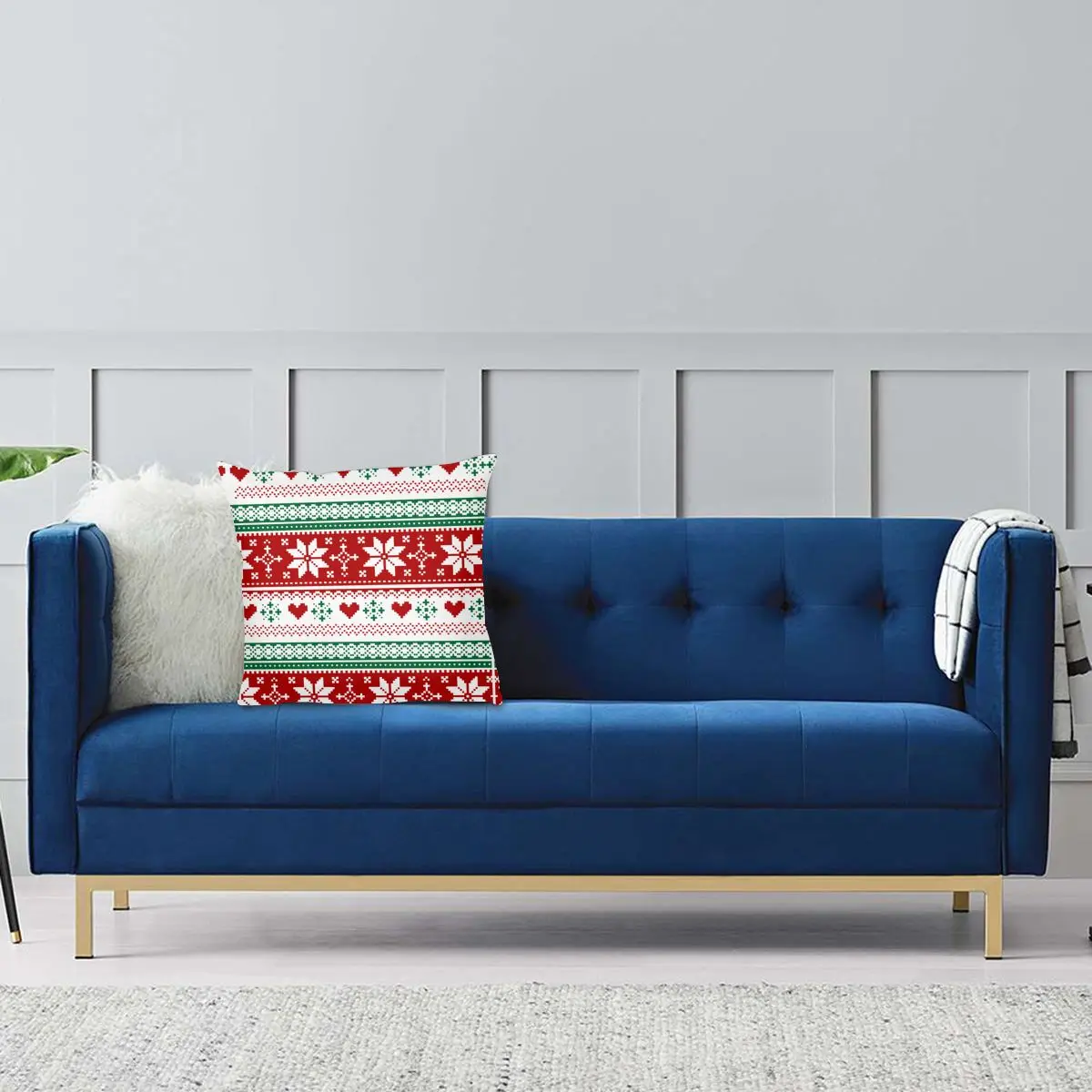 С Рождеством, Санта-Клаус, Наволочка с двусторонней печатью, Тканевый чехол для подушки, подарочный чехол для подушки, домашний чехол 45x45 см Изображение 3