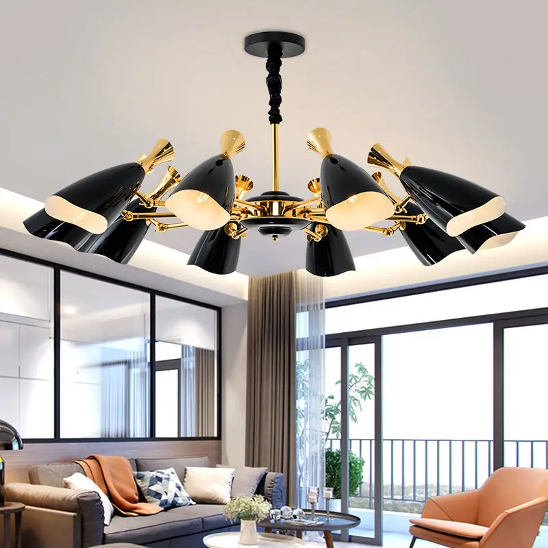 Скандинавские очки, потолочные люстры, современные светодиодные лампы для гостиной, спальни, столовой, простой свет, роскошный подвесной светильник Изображение 3