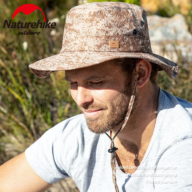 Складная панама Naturehike, уличные шляпы с защитой от солнца и ультрафиолета, Дышащая шляпа для пеших прогулок, рыбалки, кемпинга, скалолазания, Бионическая шляпа в джунглях Изображение 1
