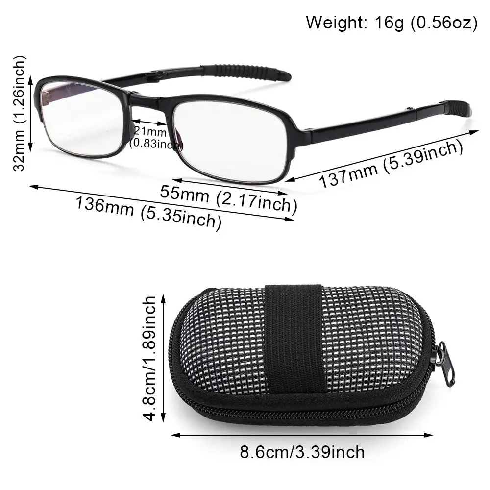 Складные Очки Для Чтения С Футляром Мужчины Женщины TR90 Прозрачные Линзы Очки Для Пресбиопии С Увеличительными Стеклами Диоптрий + 1,0 ~ + 4,0 Изображение 5
